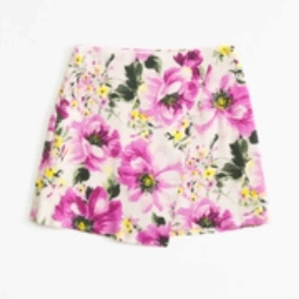 Abercrombie & Fitch Floral Pink White Mini Skirt